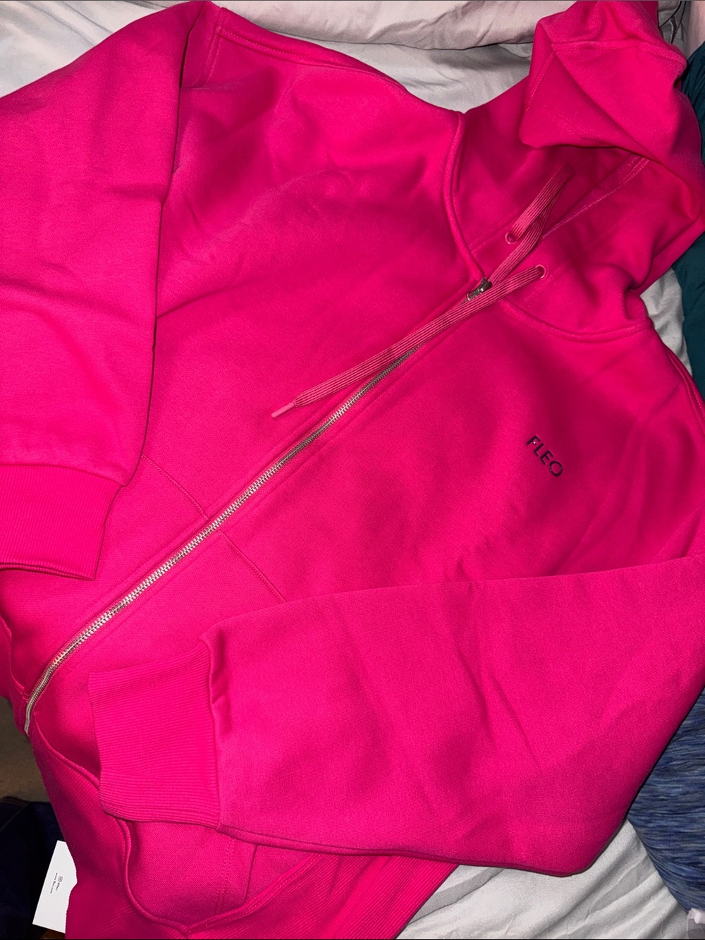 Fleo Bright Pink Full-Zip Hoodie Jacket